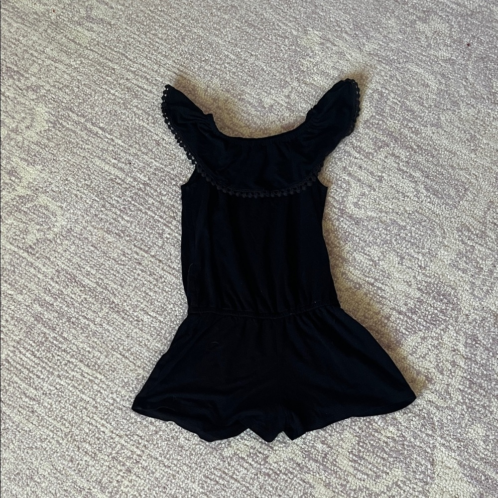 Pixielane Girls' Black Off-Shoulder Romper